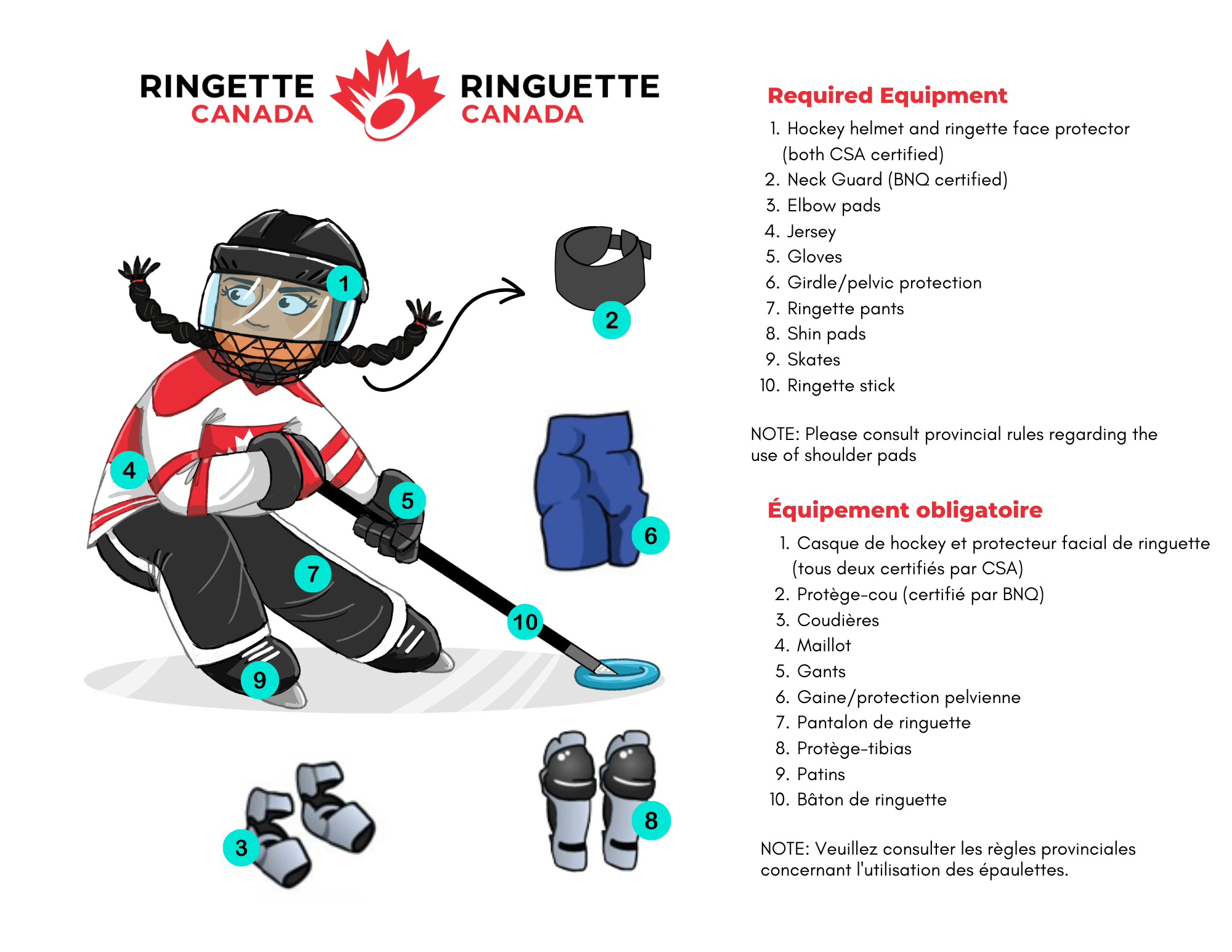 Required ringette equipment